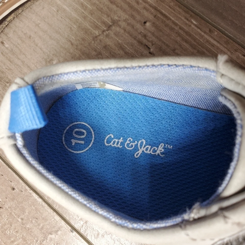Cat & Jack Grey Toddler Boy Velcro Oxford Dress Shoes Size 10 NWOT EUC